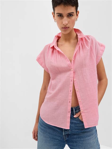 gap crinkle gauze shirts.